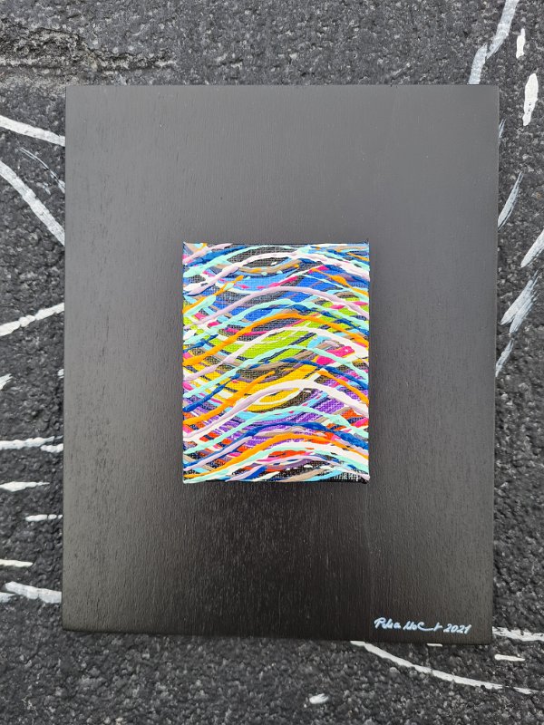 Coloured lines 8 2021, 22x17, Acryl-Lack auf LW, SOLD